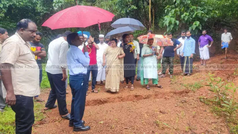 district collector visits rain affected areas in manjeshwara