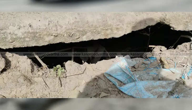 kasaragod road collapses again hours after repair