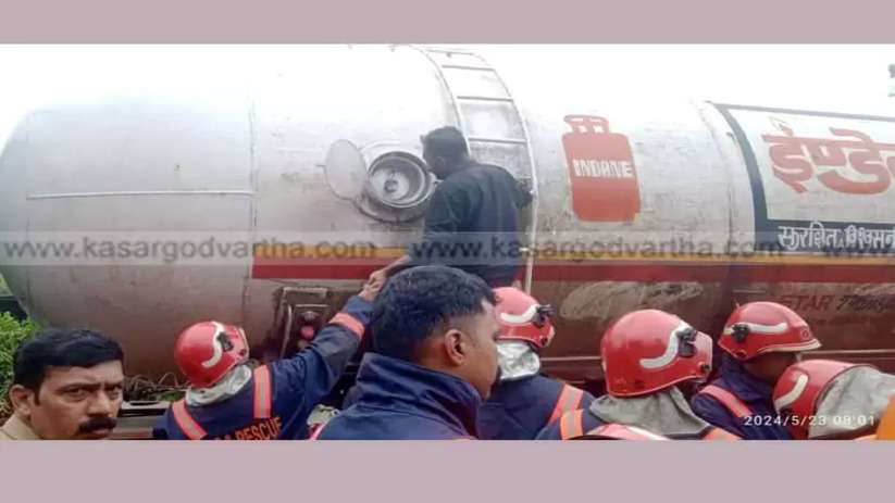 Tanker lorry gas leak: Traffic disrupted in Kasargod, Tanker Lorry, Gas Leak, Travel, Transport, Traffic Disrupted 