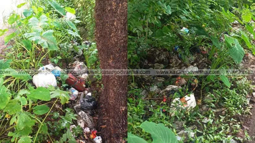 Kumbla: Garbage Pile-up at Railway Station Road Despite Cleanliness Campaigns