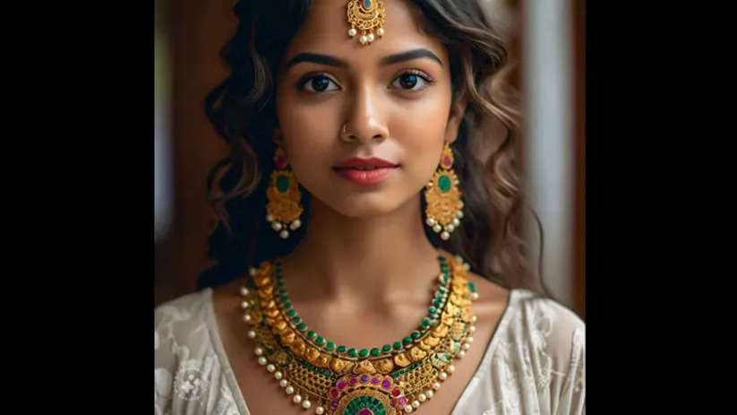  A display of gold jewelry in a jewelry store