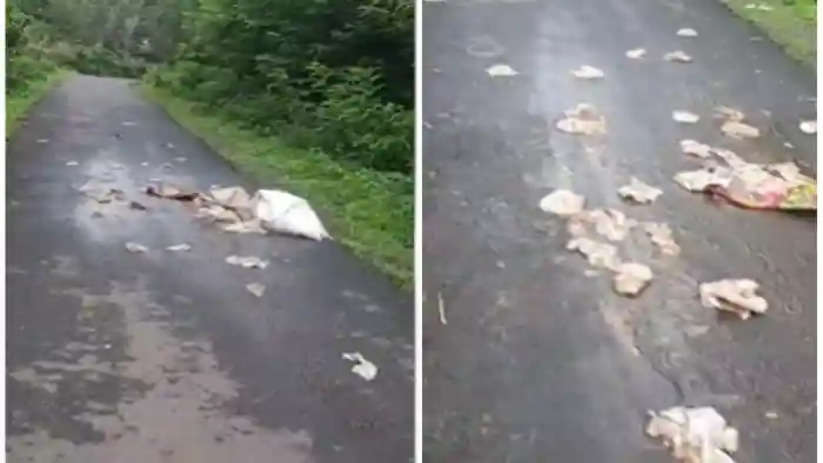 waste dumped on the road public in distress 