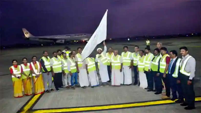 First Hajj Flight Flag off from Kannur International Airport, Kannur, News, First Hajj Flight Flag off, Kannur International Airport, Pilgrims, Kerala 