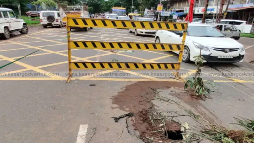 part of state highway damaged 