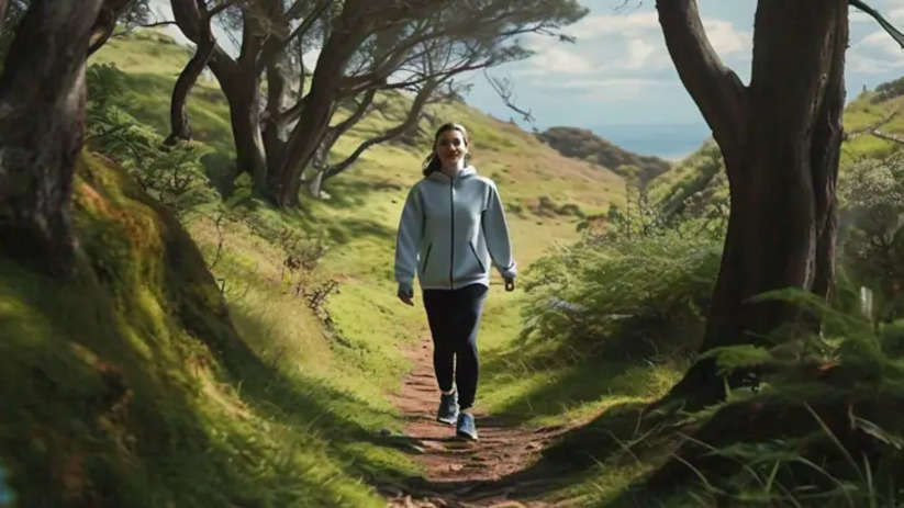 A person walking in a park