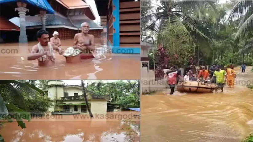 Madhuvahini river overflowed; Madhur temple flooded; 5 families and inmates of Old Age Home have been shifted, Madhuvahini, River, Overflowed, Madhur Temple