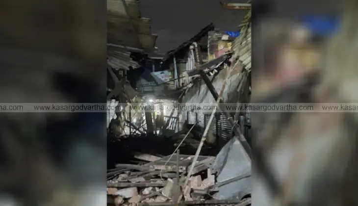 Two-story building collapse in Kasaragod MG Road