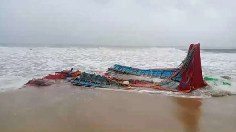 Wreckage Boat Ashore in Azhithala